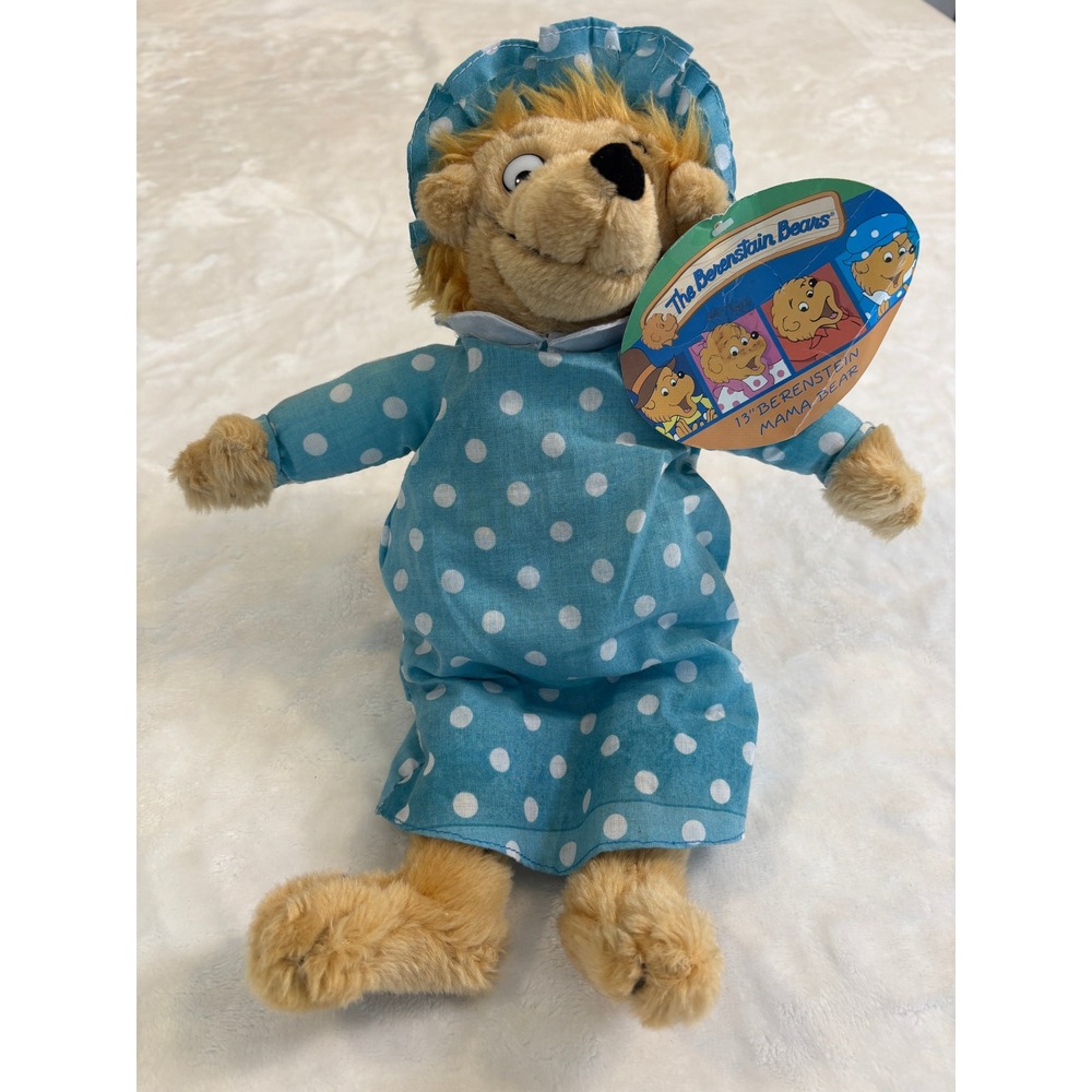 The Berenstain Bears Mama Bear Plush 13 inch Vintage‎ Stuffed Animal NWT Blue